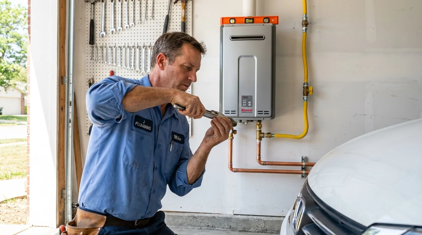 Tankless water heater installation by a Johns Plumbing LLC plumber in Saint Ann